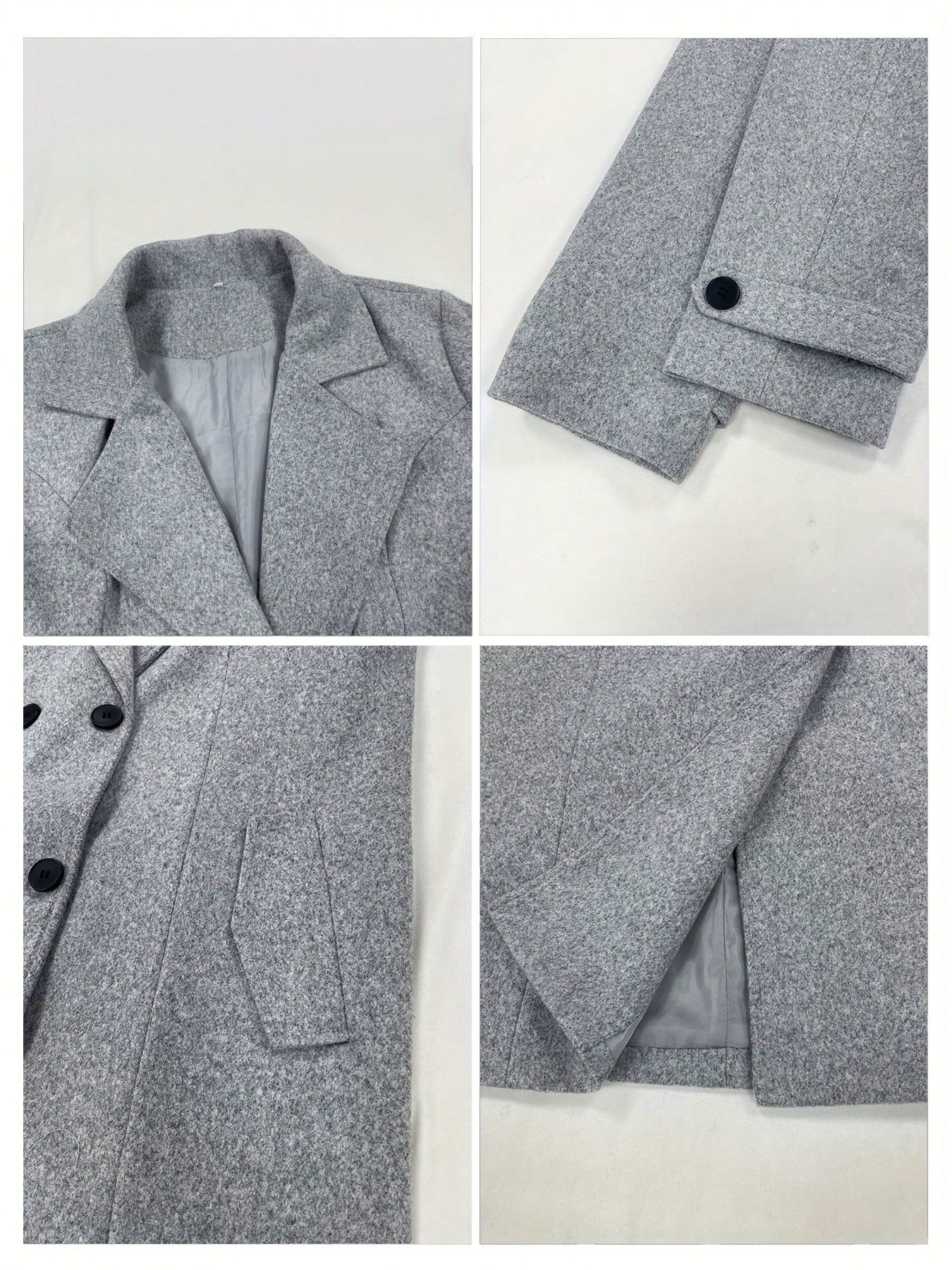 Women's Wool Blend Coat, Outdoor Business Casual Slim Fit Overcoat, Autumn/Winter