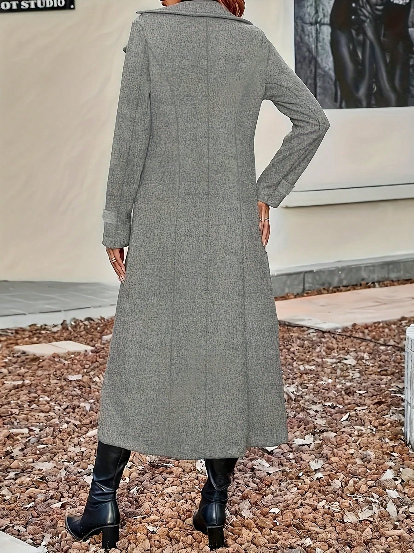 Women's Wool Blend Coat, Outdoor Business Casual Slim Fit Overcoat, Autumn/Winter