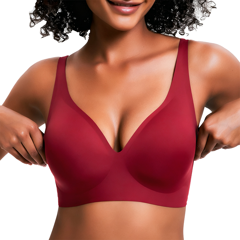 V-Neck Wireless Bra - Comfort & Lift for Women