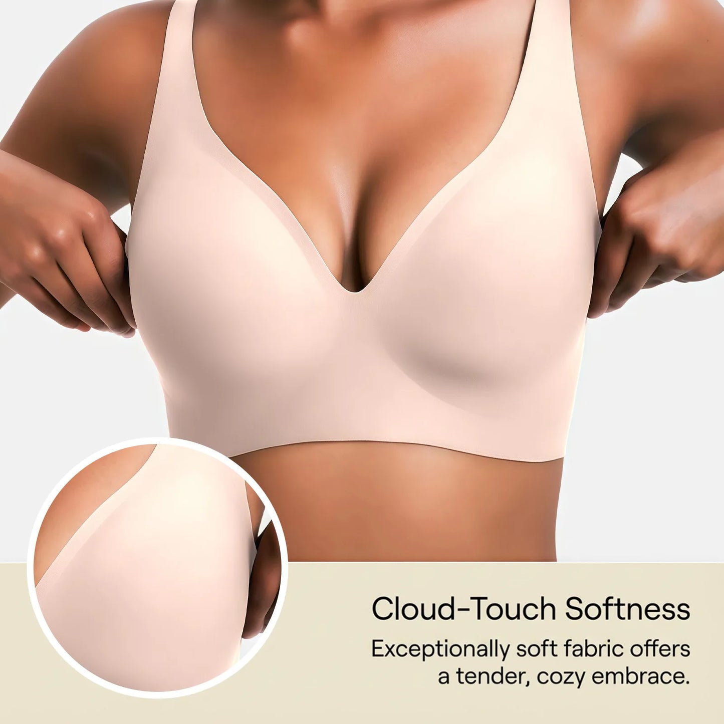 V-Neck Wireless Bra - Comfort & Lift for Women