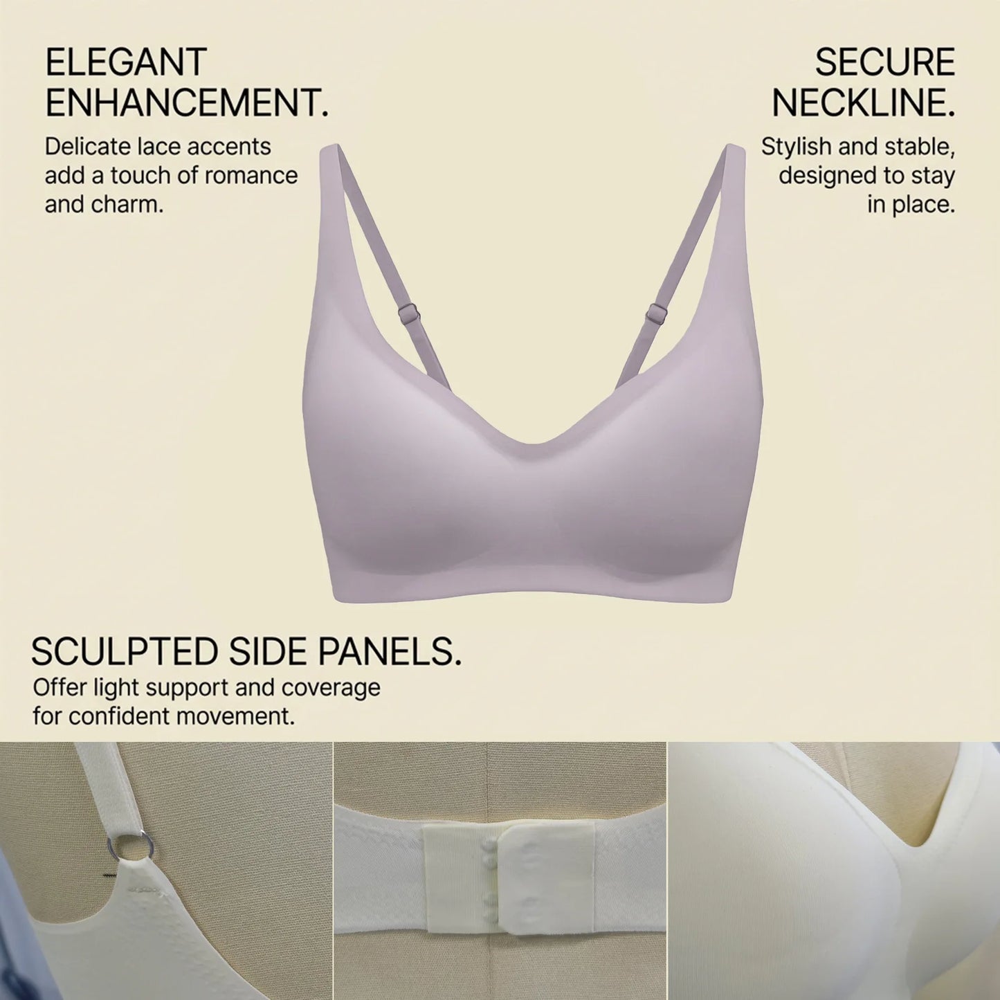 V-Neck Wireless Bra - Comfort & Lift for Women