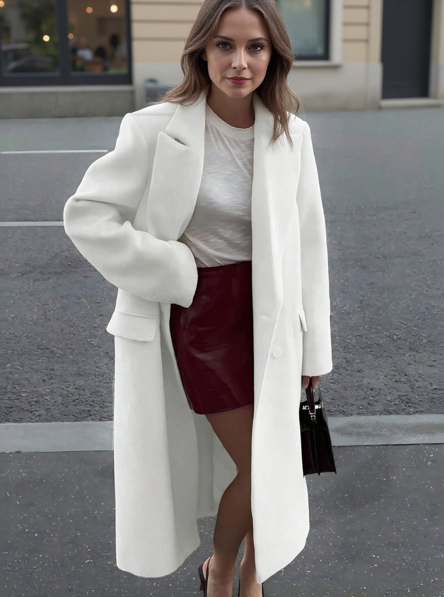 Long Minimalist Overcoat — Vintage Loose Fit